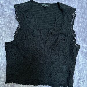 Express Allover Lace V-Neck Tank Size Medium
